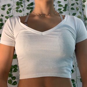 H&M white crop top